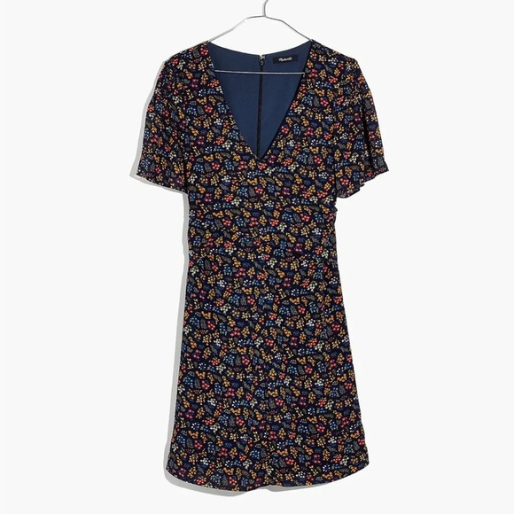 Madewell Cross-Front Mini Dress in Garden Party - Picture 2 of 15
